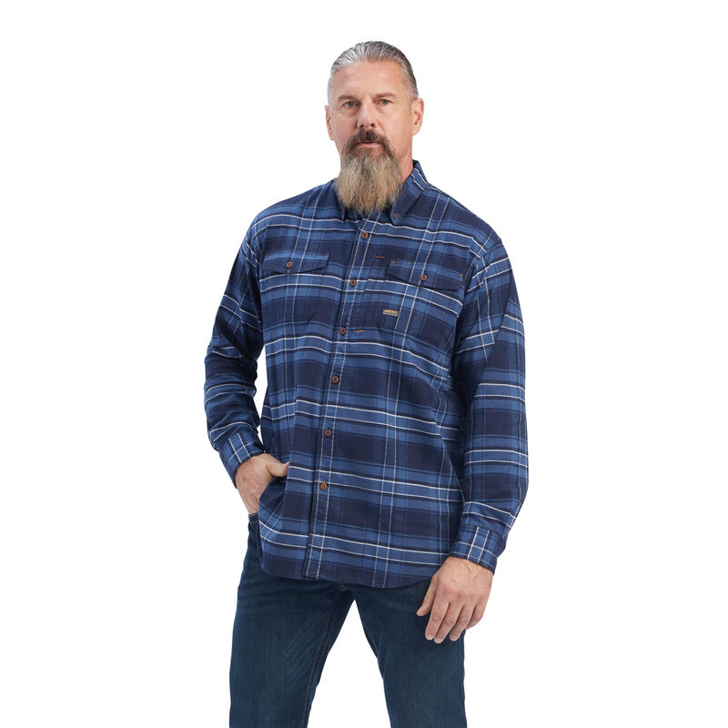 Ariat Hemden Herren - Rebar Flannel Durastretch Work Navy ( ZNOVH-6750 )